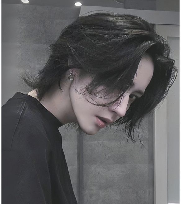 JoYouth 남성 긴머리 가발 장발 스타일링 헤어 통 장모 내추럴 남자, 블랙 + 그물망, 1개