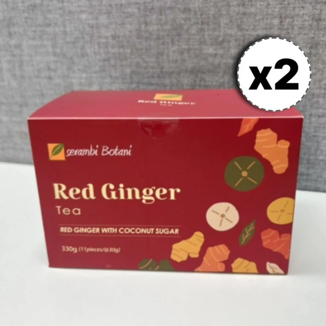 세람비 보타니 레드진저 인도네시아 붉은 생강 차 Red Ginger Tea 선물세트, 2개, 11개입, 30g - 쿠팡