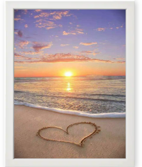 액자 세트 DIY 보석 큐빅 비즈 십자수 30x40 cm, 42.해변의 약속(화이트), 1세트