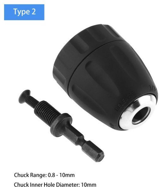 키레스척 미니 키리스 드릴 비트 척 어댑터 컨버터 에어 전기 무선 1/32 3/8 24 UNF 0.8-10mm 2-13mm 퀵 체인지, CHINA, type 2, type 2