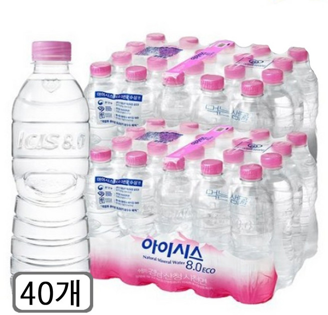 아이시스 8.0 ECO 생수, 40개, 500ml