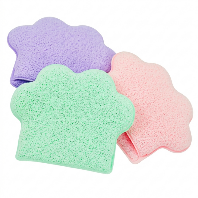 무드업 블랙헤드 모공 클렌징 대형 세안스펀지, 3개, 믹스