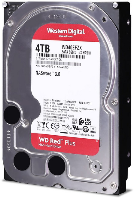 [중고 하드] 웨스턴디지털 WD RED Plus 3.5인치 하드디스크 HDD NAS SATA 4TB, WD40EFZX