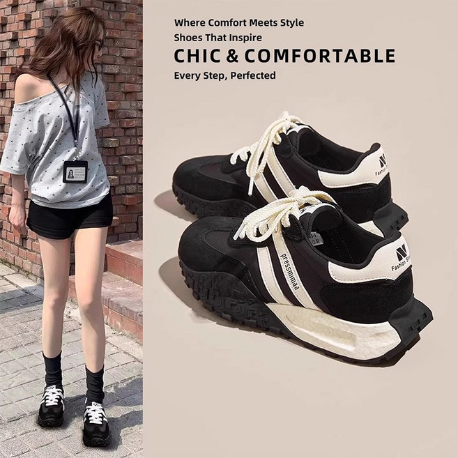 FvaBzon 여성 발편한 키높이 운동화 통굽 캐주얼 스니커즈