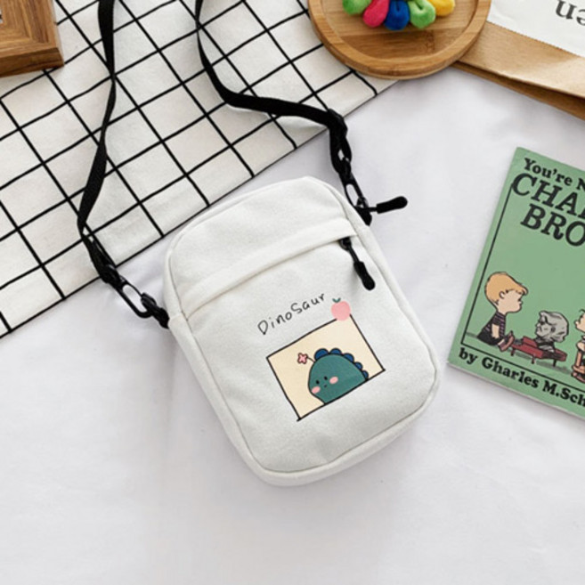 [1+1] 그린코코 다이노 미니 크로스 가방 캔버스 미니백