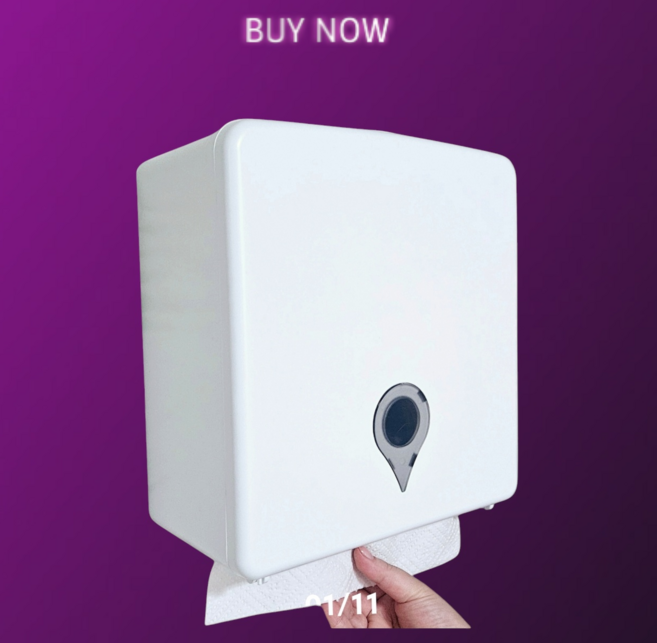 무타공설치 핸드타올 케이스 자석문 자동개폐 페이퍼타올.키친타올 디스펜서 대용량 300장용, 2개, 화이트