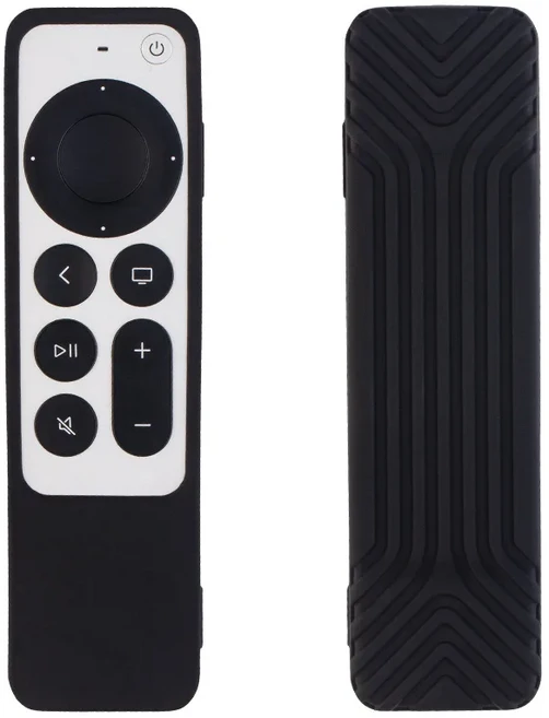apple 호환 TV 4K Siri Remote 2021 보호 커버 케이스 액세서리 용 실리콘 원격 제어 스킨, 04 Black
