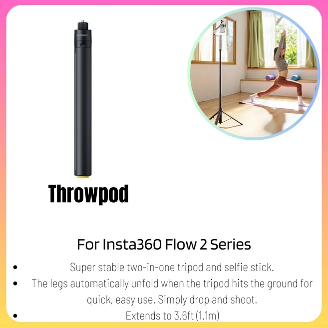 인스타360 플로우 2 프로 AI 트래커 스포트라이트 알루미늄 마그네틱 폰 마운트 케이스 시리즈 용, 06 Throwpod