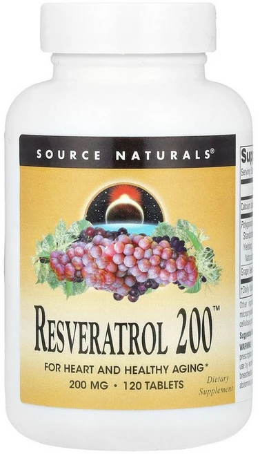 소스내츄럴스 Source Naturals Resveratrol 200™ 200 mg 120 Tablets, 1개 - 쿠팡
