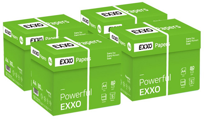 엑소(EXXO) A4 복사용지(A4용지) 80g 2500매 4BOX, 10000개