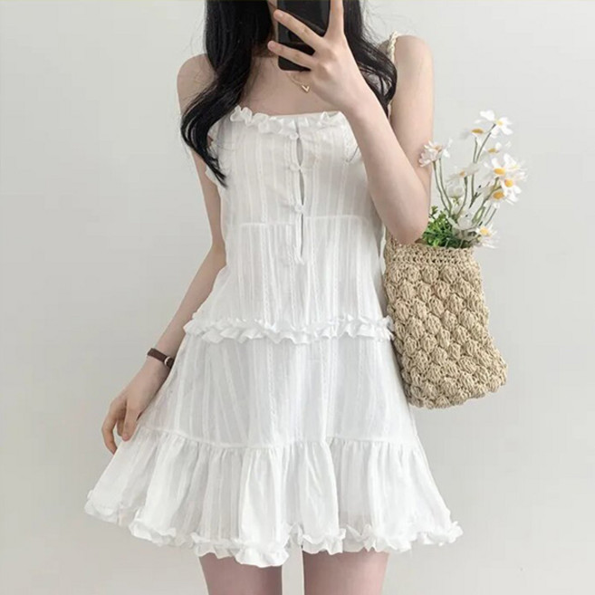 라라홀리 쁘띠 프릴 레이스 캉캉 뷔스티에 레이어드 미니 원피스