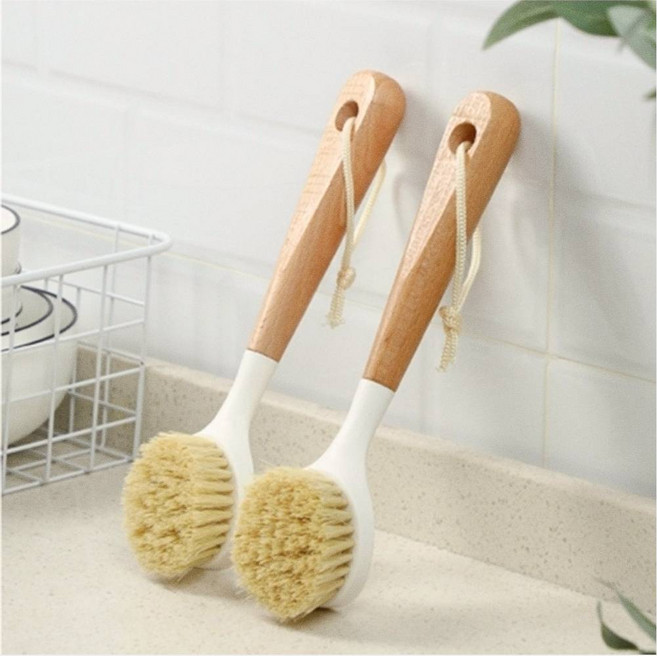 우드 핸들 주방 사이잘 수세미 너도밤나무 설거지 브러쉬 식기 세척 솔