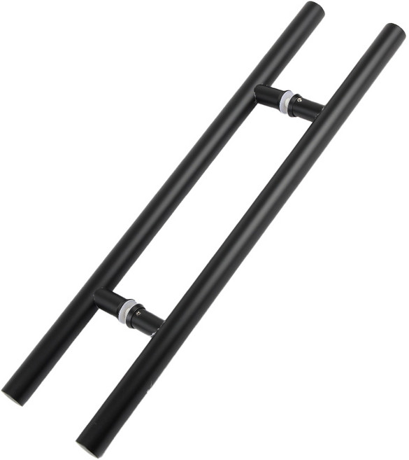 강화도어 손잡이 일자 스텐 블랙 센터340mm 유리문 현관문, 1세트