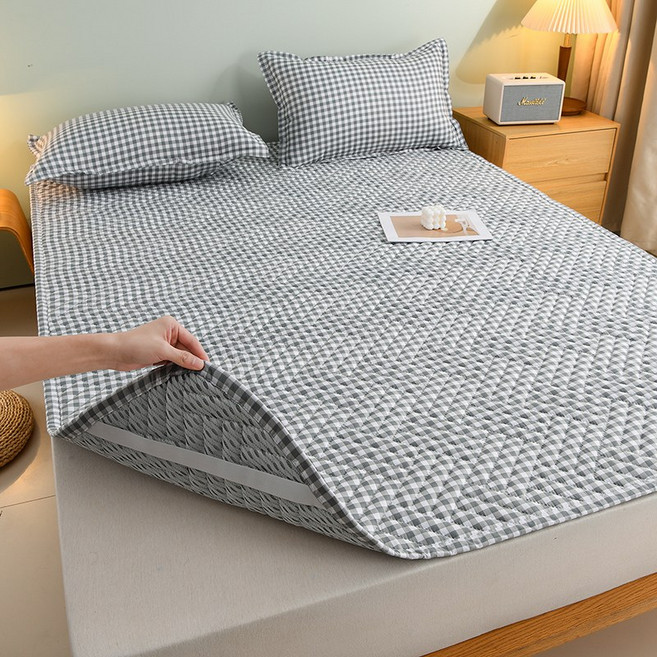 먼지없는 알러지케어 침대패드 밴딩형 고정밴드 사계절 데일리 매트리스 패드, 사진색A