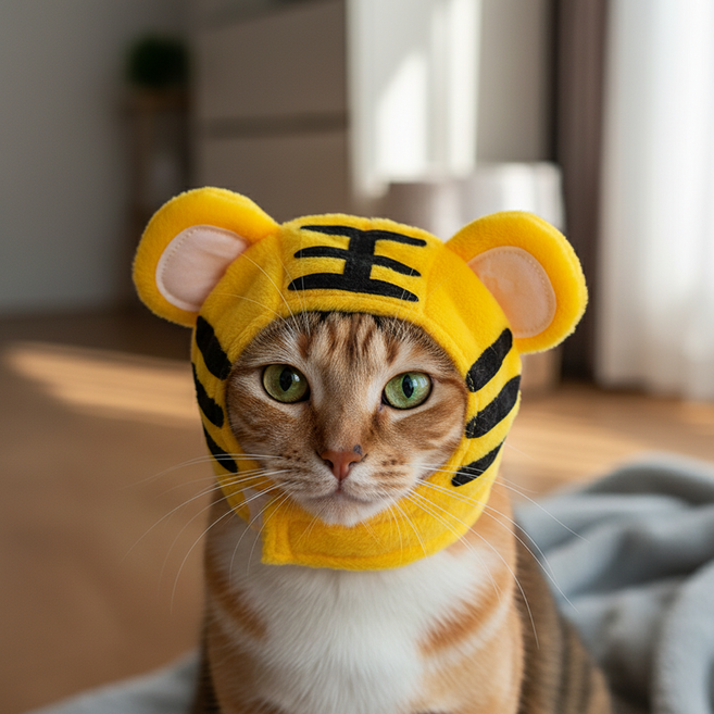 하니펫 강아지 고양이 코스튬 동물 모자, 1개, 호랑이