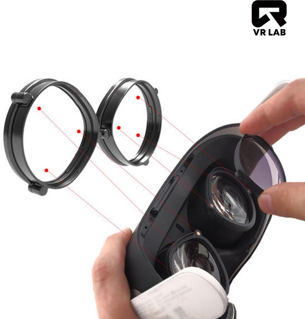 VR연구소 오큘러스 메타 퀘스트2/3S 호환 신형 업글 마그네틱 렌즈 가이드 3세대 안경 렌즈포함, 렌즈가이드 단품(블루라이트 차단렌즈 포함), 1개