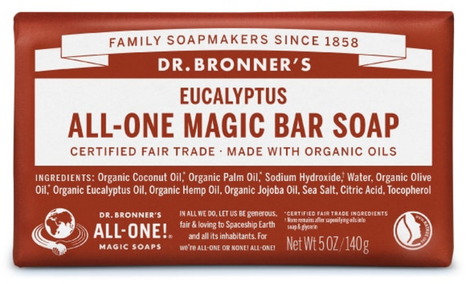 닥터 브로너 Dr.Bronner’s 브로너스 Dr.Bronner's 매직솝바 유칼립투스 140g 고체 비누 일본, 닥터 브로너 Dr.Bronner’s 브로너스 Dr.Br