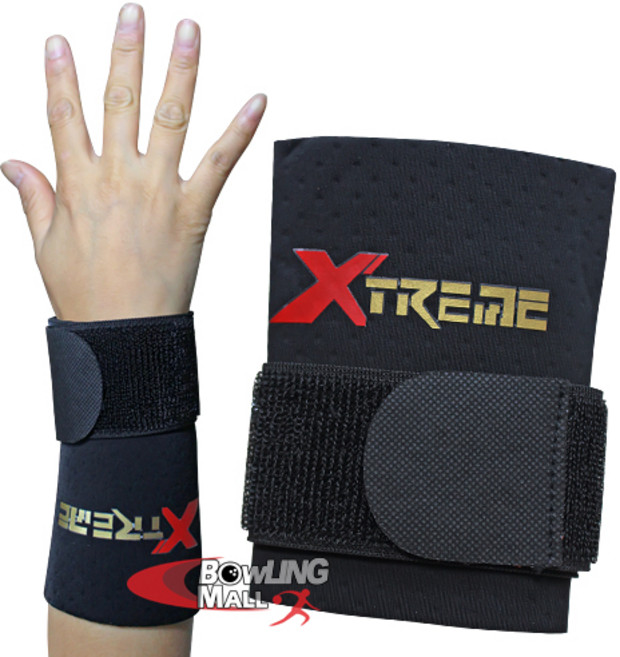 익스트림 칼라 압축 손목아대 볼링용품 손목밴드 볼링아대 스포츠아대, 블랙, 1개