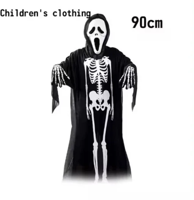 코스프레 의상: 잔인 사신 무서운 해골 의상 잔인 사신 유령 가운 및 낫