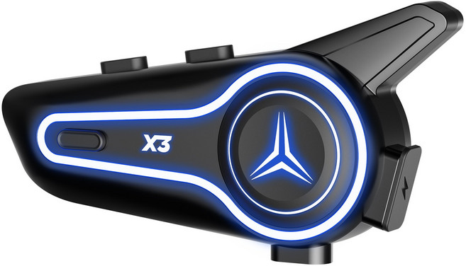 Mankiw맨큐 오토바이 전용 헬멧 블루투스 헤드셋 노이즈캔슬링 마이크 대용량 배터리 IP67 방수 지원, 블랙, X3