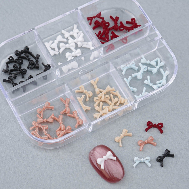 네일스토어 미니 리본 네일파츠 6종 세트-3 발레리나, 1개, 믹스컬러 T511