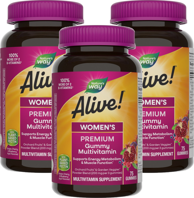 네이쳐스웨이 얼라이브! 우먼스 프리미엄 멀티비타민 구미, 75개입, 3개, 75정