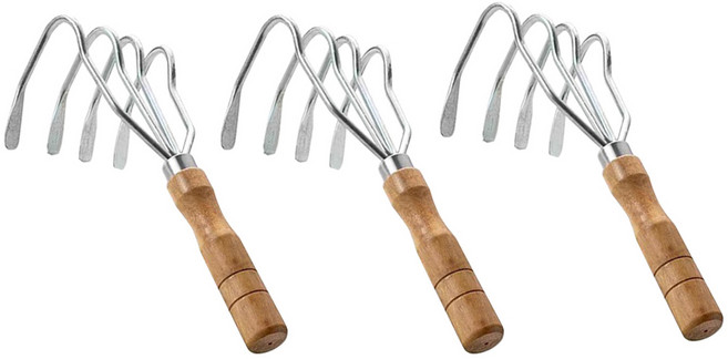 JK 4발 갈퀴 조개호미 해루질 바지락 갯벌 체험 굴호미 갯벌 칼쿠리 도구 텃밭 농기구 네발, 3개