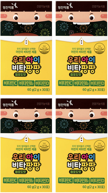 영진약품 올비틸 키즈 멀티비타민 비타팡팡 30p, 60g, 4개