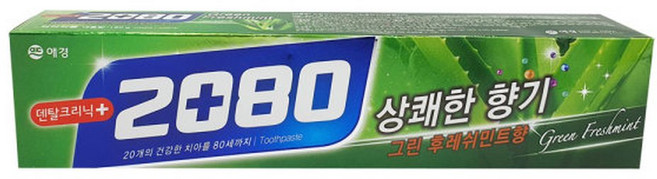 2080 그린 후레쉬 민트 치약 160g x 6, 1개, 6개