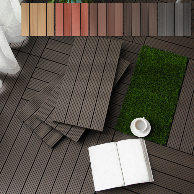 론리인테리어 합성목 조립식 데크타일 조립마루, 20개, 초콜릿브라운(60x30cm)