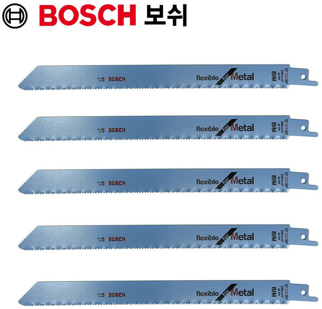 보쉬 S 1122 BF 금속용 바이메탈 컷소날 9인치 5개입 225mm 2 608 656 019, 5개, 본품(배터리없음)
