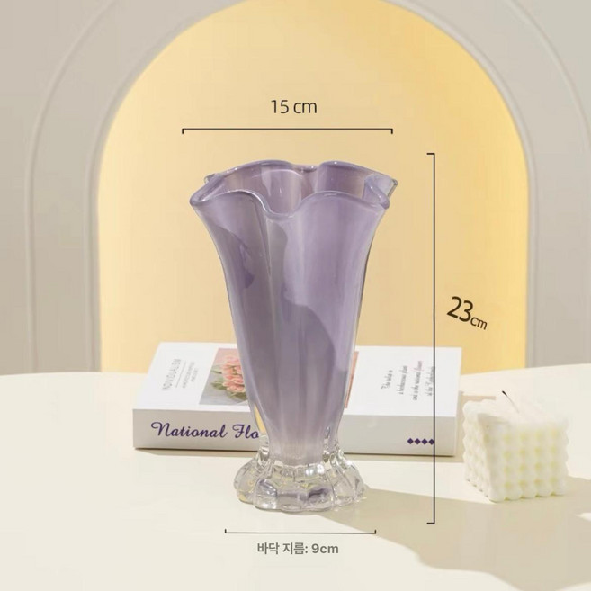 물결디자인 인테리어 화병 우아한 집들이선물 개업식 카페, 플로럴퍼플