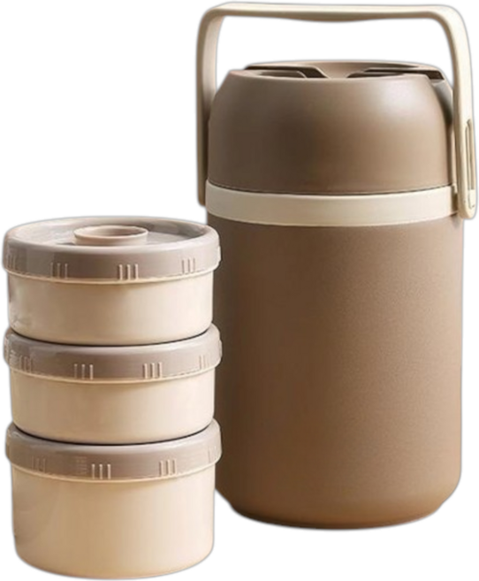 코코리브 시그니처 보온도시락, 1개, 브라운