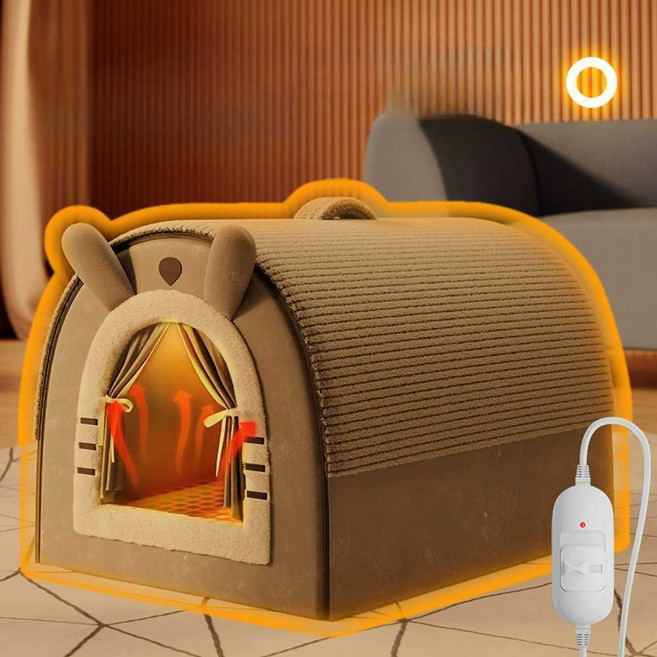 Haru 겨울숨숨집 숨숨집 겨울 길냥이 보온 하우스, 1개, 그레이 손잡이 담요 S