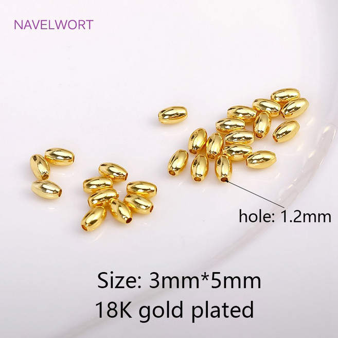 비즈 피팅 액세서리 타원형 만들기 5MM 황동 보석 골드 팔찌 스페이서 목걸이에 대한 도금