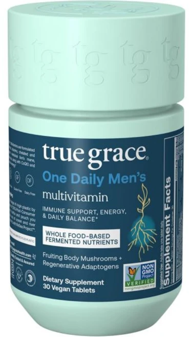 True Grace One Daily Men’s Multivitamin Fermented Minerals Adaptogens & Mushrooms Whole Body Bala, 30 Day Supply, 1개 - 쿠팡