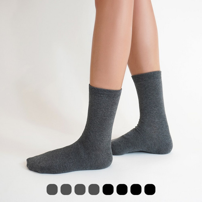 8켤레 남성 톡톡면 2올 무지 중목 양말