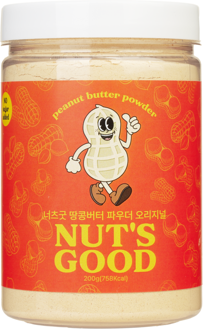너츠굿 무설탕 땅콩가루 식단관리 저지방 땅콩버터 파우더 저칼로리 피넛버터 분말, 1개, 200g