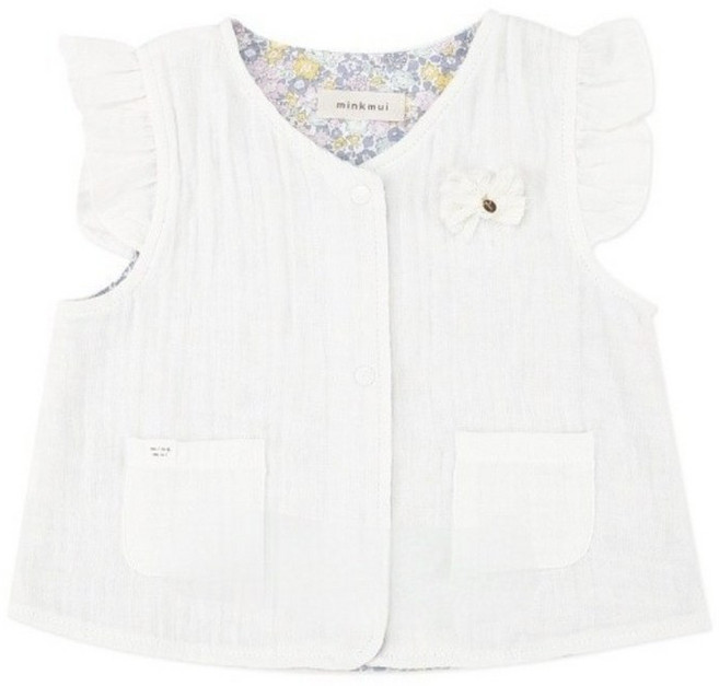 블루독베이비 신생아 아기 유아 밍크뮤 플라워요루 VEST