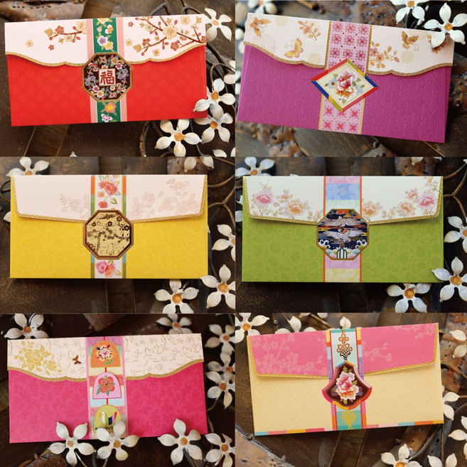 전통봉투 5장 외 돈봉투 용돈봉투 현금 세뱃돈 명절 설날 추석 상품권, 전통봉투 6종세트 가로형