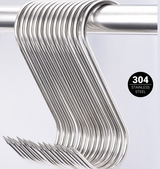 304 스테인리스 항아리 바베큐 고기걸이 S자걸이 정육고리 S후크 10개 + CASE