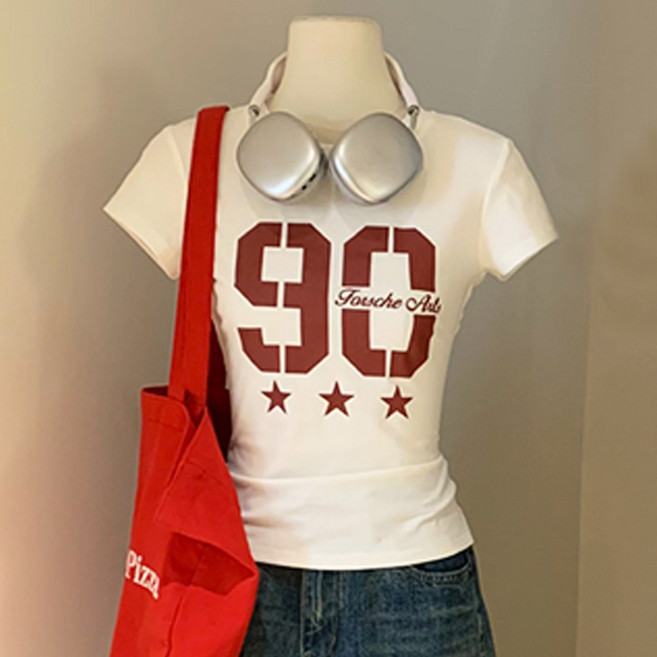 메이킹유 슬림핏 레터링 y2k 반팔 WC026헤브닝티