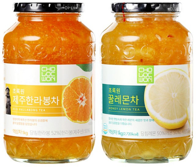 초록원 제주한라봉차 +꿀레몬차 (2kg), 1kg, 1개입