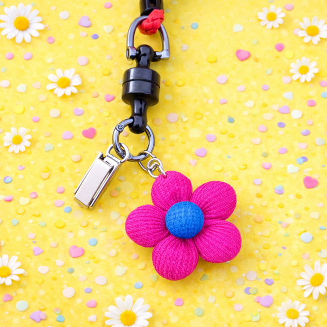 [골프면세점] 통통 플라워 봉제 꽃 자석 마그넷 키퍼 퍼터커버 홀더 퍼터집게, 1개, 진핑크