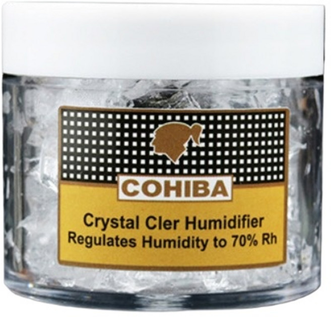 COHIBA水晶雪茄保濕盒 透明濕度調節雪茄收納盒 維持濕度70%Rh, 35支雪茄內使用, 1個
