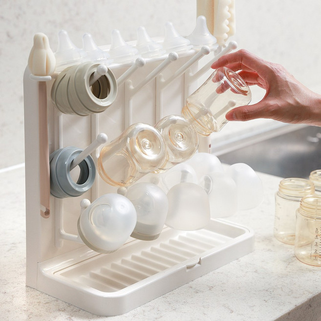 루넬 그랑 젖병 건조대 세척솔 거치대, 화이트