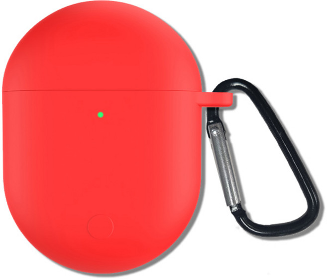 샤오미 레드미 버즈3 프로 컬러 슬림핏 일체형 케이스 + 카라비너, RED, 1개