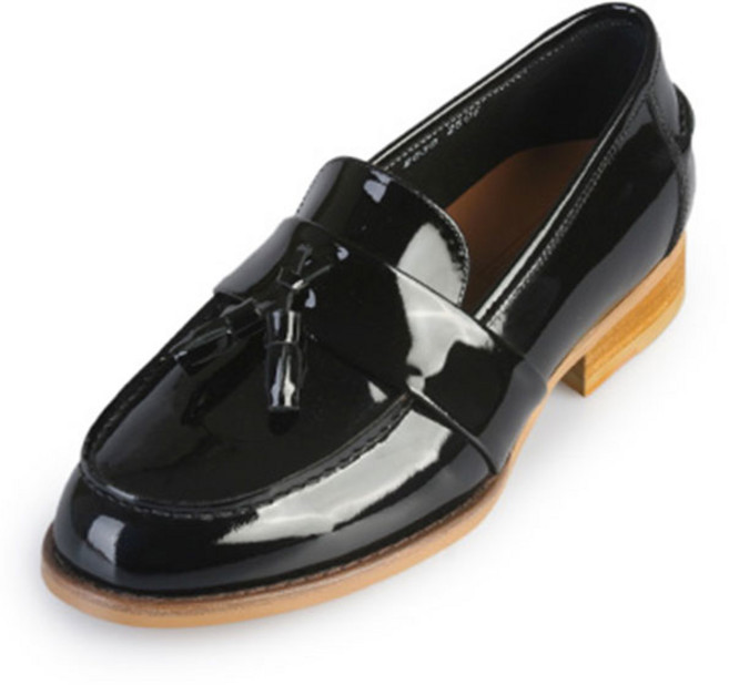 카스타창 방울로퍼 블랙 유광 수제화 로퍼_RFS375