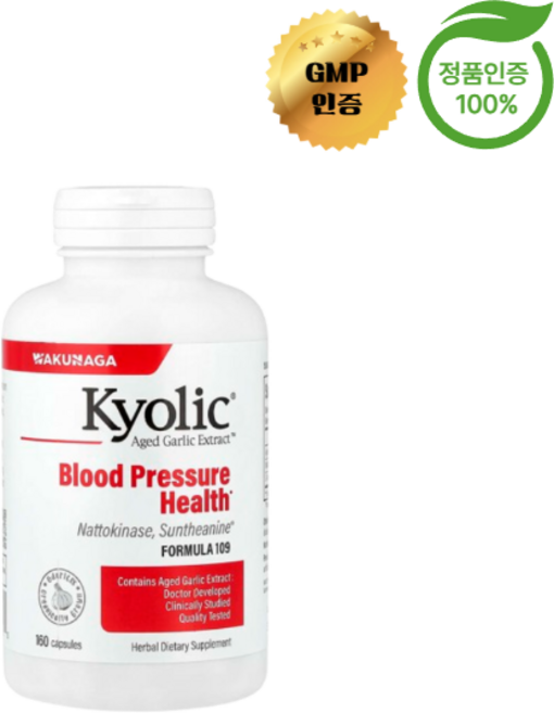 Kyolic 교릭 숙성마늘 추출물 혈압 건강 보조제 포뮬라 109 캡슐 160정, 단색, 1개