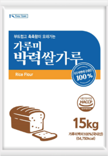 가루미 박력 쌀가루 (새롬/국산) 15kg, 1개